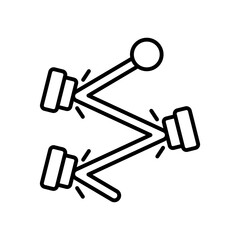 Laser Physics Outline Icon, Vector illustration