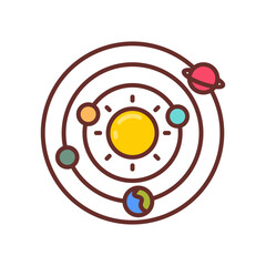 Solar System Filled Icons , Vector illustration