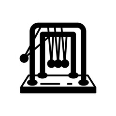 Newton's Cradle Glyph Icon, Vector illustration
