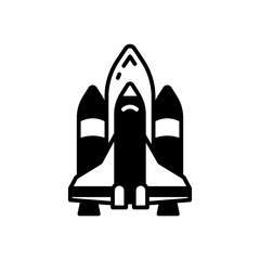 Spaceship Glyph Icon, Vector illustration