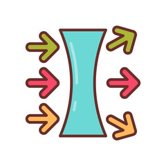 Concave Lens Filled Icons , Vector illustration