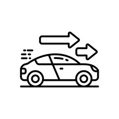 Fototapeta premium Velocity Outline Icon, Vector illustration