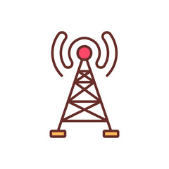 Radio Waves Filled Icons , Vector illustration