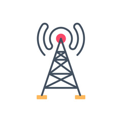 Radio Waves Flat Icons, Vector illustration