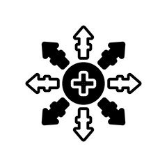 Positive Ion Glyph Icon, Vector illustration