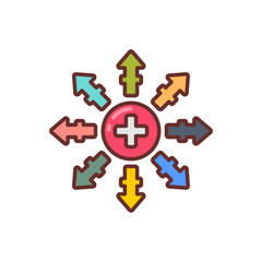 Positive Ion Filled Icons , Vector illustration