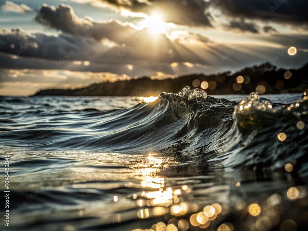 Poster Abstract Dark Background with Mesmerizing Waves - Perfect for Artistic Projects and Designs