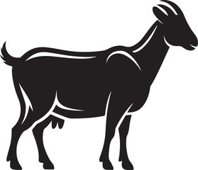 Fototapeta premium dairy Goat Silhouette Vector Illustration