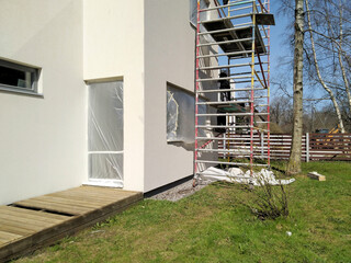 Facade repair, cleaning, washing house walls, high pressure washing, exterior facade