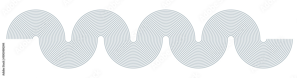Aufkleber thin lines wave vector pattern, strokes stripes wavy geometric abstract boho style background graphi