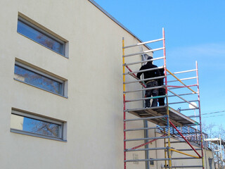Facade repair, cleaning, washing house walls, high pressure washing, exterior facade
