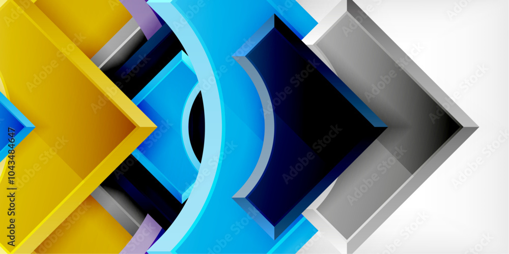 Poster geometric design abstract background - circles and triangles