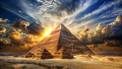 pyramid at sunset