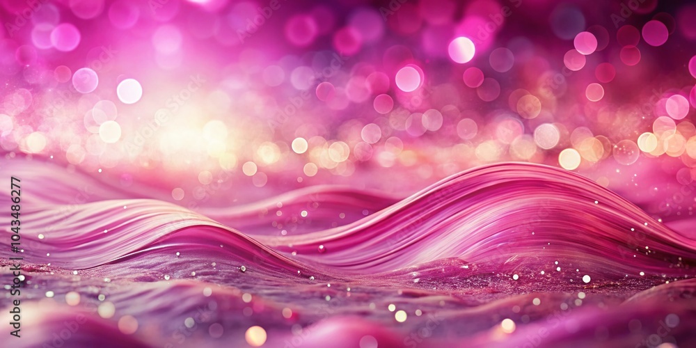 Poster abstract pink wave background with bokeh effect for creative design and modern art