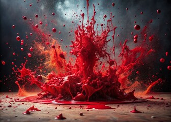 Abstract Red Splatter Art for Bold Conceptual Photography