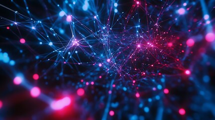 Naklejka premium Digital Wave with Shining Particles and Flowing Light Trails Energy Picture