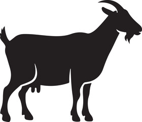 Fototapeta premium dairy Goat Silhouette Vector Illustration