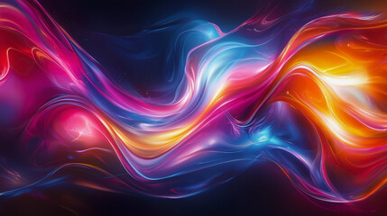 Obraz premium Abstract fluid shapes with vibrant colors, creating a mesmerizing flow of liquid-like forms.