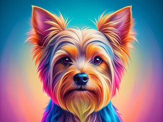 Fototapeta premium Adorable Yorkshire Terrier Silhouette on Minimalist Background for Pet Lovers and Dog Enthusiasts