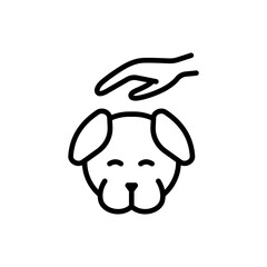 Dog head line icon. Dog care simple sign. Dog face design on white background. Pet. Isolated vector illustration