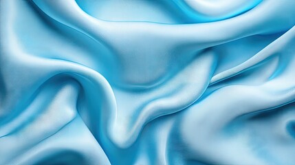 Obraz premium Light blue smooth fabric texture with gentle folds, evoking softness and elegance.