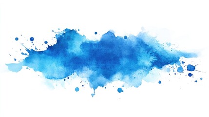 Light blue watercolor splash on white background, evoking creativity and calmness for artistic uses.
