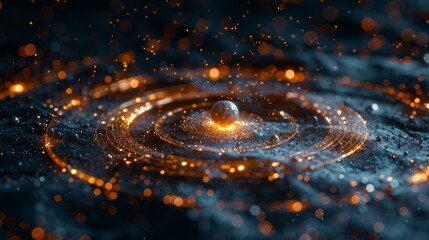 A cosmic timepiece suspended in a timelessness of deep dark space capturing the essence of eternity and the infinity of time.