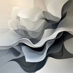 Obraz premium Abstract White And Gray Waves