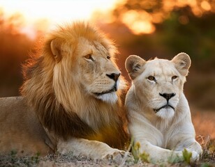 Obraz premium Lions at Masai Mara National Park Kenya