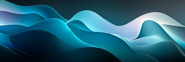 Obraz premium Abstract wavy glass shapes in gradient , minimalist background