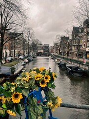 city canal in Amsterdam in winter