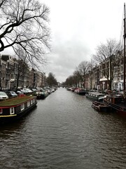 city canal in Amsterdam in winter