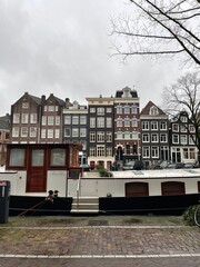 canal houses in Amsterdam in winter