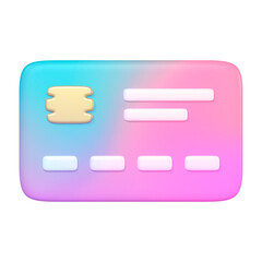 Credit card icon  png sticker, 3D gradient design, transparent background