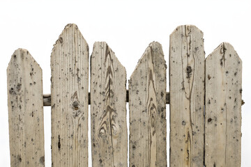 Wooden fence on white background
