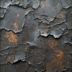 Close-up of weathered rusty metal surface, showcasing textured layers and natural decay.