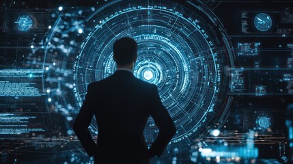 Businessman Showcasing AI Chatbot Technology