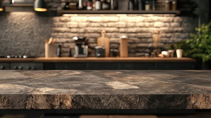Stone Table Top in Modern Kitchen
