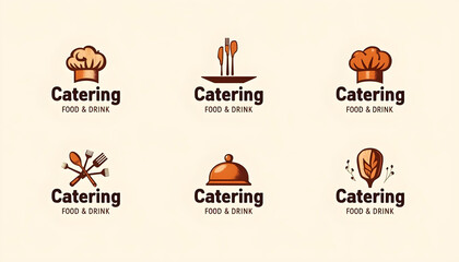 Fototapeta premium catering food logo icon chef