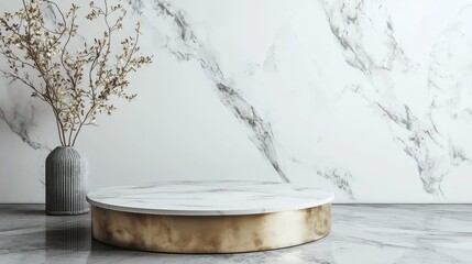 Fototapeta premium Marble Table in Living Room Background Design
