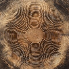 Fototapeta premium Close-up of tree rings showing age and growth patterns, wood texture.