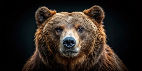 Obraz premium Bear Portrait on Black Background - Stunning Animal Photography for Nature Lovers