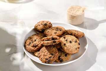 protein cookies with chocolate chips