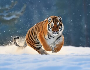 Obraz premium Siberian Tiger in the snow (Panthera tigris)