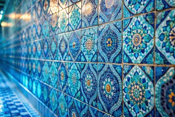 Beautiful Light Blue Mosaic Tile Wall Texture for Interior Design Inspiration