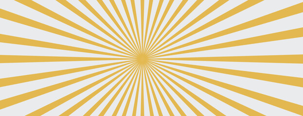 Fototapeta premium Retro yellow vector banner wallpaper background with radial stripes. Radiant yellow stripes retro banner background. Retro colorful vector banner backdrop background. Retro yellow vector banner.