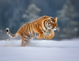 Obraz premium Siberian Tiger in the snow (Panthera tigris)