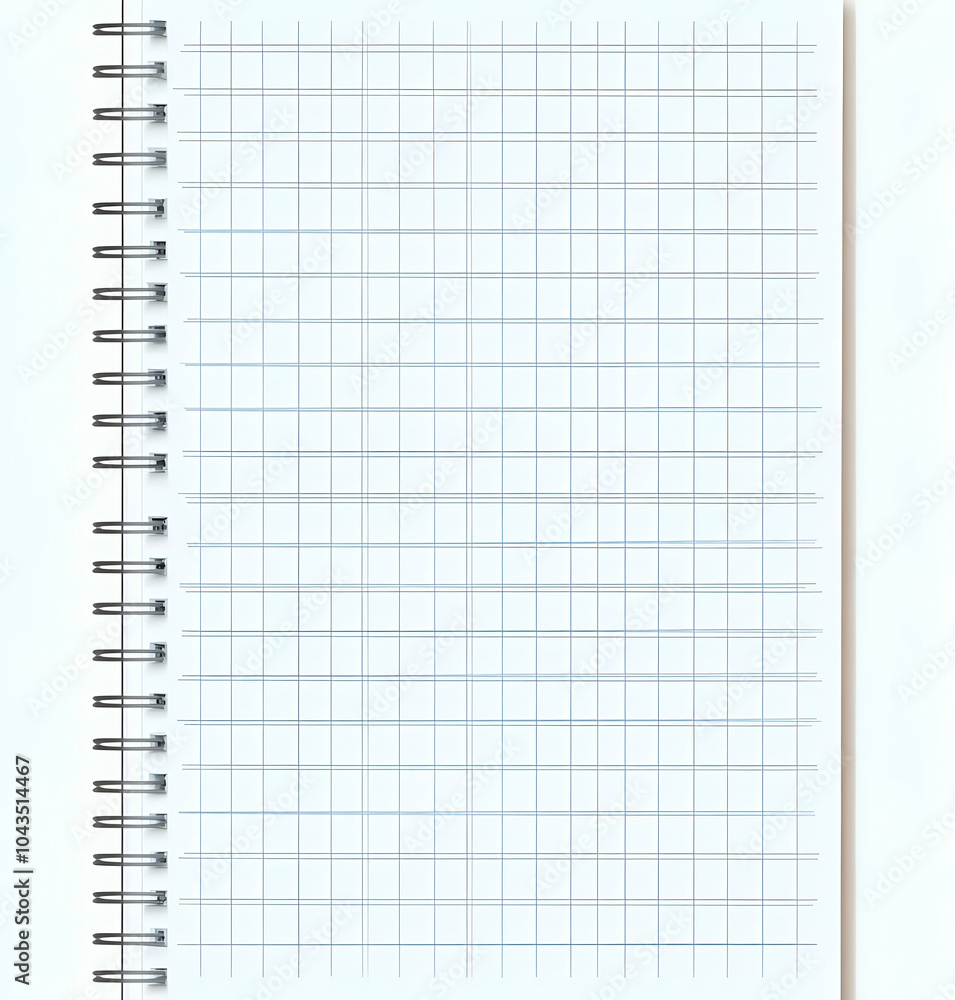 Poster blank grid paper notebook with spiral binding.