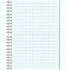 Blank grid paper notebook with spiral binding.