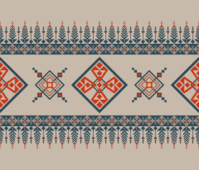Vibrant ethnic tribal design with navajo aztec influences, a geometric pattern in green and beige tones. Perfect for textiles, ikat-inspired home decor, and cultural interior design elements